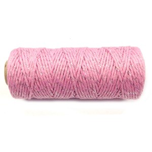 Wrapables Cotton Baker's Twine 12ply 100 Yard, Pink/Metalic Silver - 1 of 2