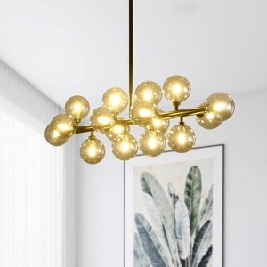 BAOURE Mid Century Modern Sputnik Chandelier, 16-Light Chandeliers over Table, Linear Chandelier Dining Room Light Fixture - 1 of 4