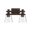 Sunset Riella 2-Light MB Vanity w/ Clear Seeded Glass Provincial Bronze - 2 of 4