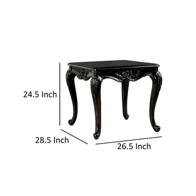 End table with dimensions 24.5, 26.5, 28.5 inches