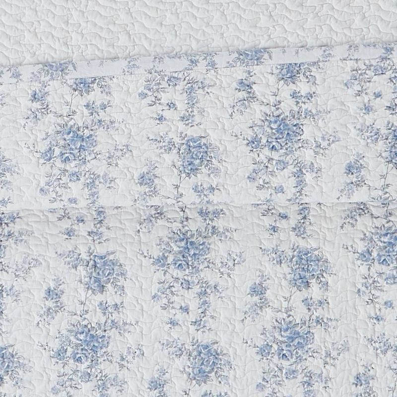 The Farmhouse by Rachel Ashwell British Rose Quilt Bedding Set White/Blue, 2 of 6