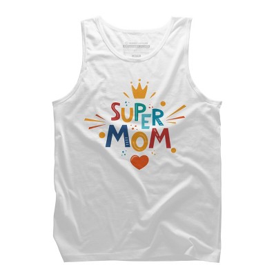 Men's Design By Humans Super Mom Crown By NikkiArtworks Tank Top - White - Large