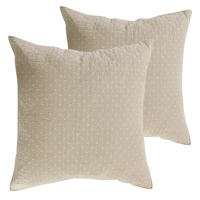 Cross Stitch Taupe Euros - Set of 2 - Levtex Home