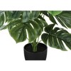 Monarch Specialties Artificial Plant 24 inch Tall Monstera Indoor Faux Fake Table Greenery Potted Real Touch Decorative Green Leaves Black Pot - 3 of 4