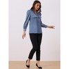 Allegra K Women's Satin Long Sleeve Work Business Casual Button Down Shirt - 4 of 4