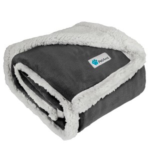 PetAmi Waterproof Dog Blanket for Bed Couch Sofa Cover, Reversible Faux Shearling Fleece Pet Throw - 1 of 4