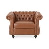 39.5" PU Chesterfield Tufted Accent Chair with Nailhead Trim and Diamond Stitch for Living Room - 2 of 4