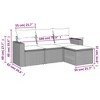 vidaXL Patio Sofa Set with Cushions Outdoor Furniture 4 Piece Poly Rattan - Gray Without Table - 3 of 4