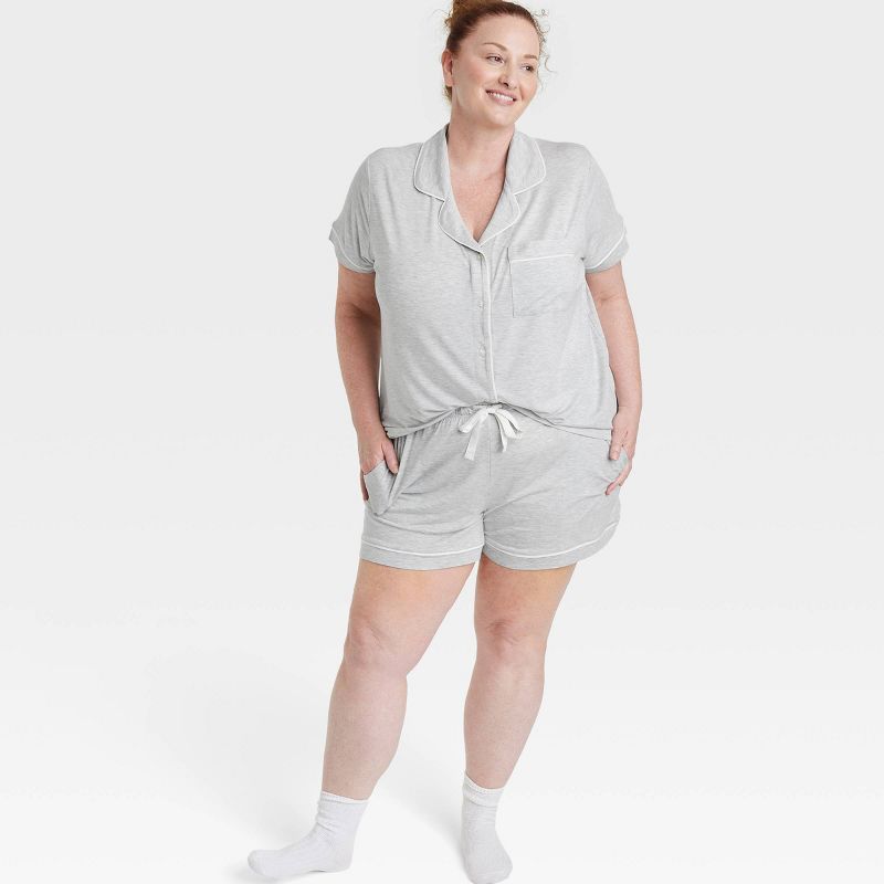 Women's Beautifully Soft Short Sleeve Notch Collar Top and Shorts Pajama Set - Stars Above&#153;, 3 of 10
