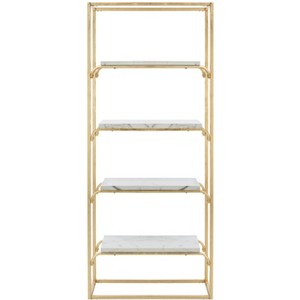 Fiora 4 Tier Etagere - ETG6200 - Gold/White - Safavieh - 1 of 4