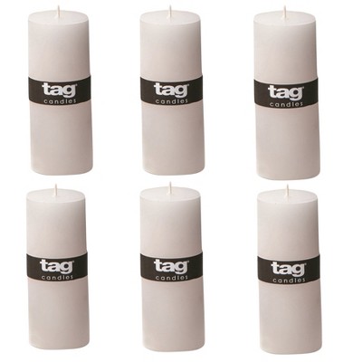 tagltd Chapel 2X5 White Pillar Paraffin Wax Candle Unscented Drip-Free Long Burning 32 Hours For Home Decor Wedding Parties Set of 6