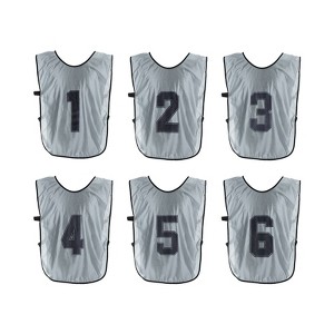Unique Bargains Team Sports Reversible Numbered Soccer Training Vest 6 Pcs - 1 of 4