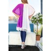 LA LEELA Women's Summer Vacation Beachwear Mini Bathing Suit Open Front Boyfriend Holiday Swimwear Coverups Duster Cardigan - 4 of 4
