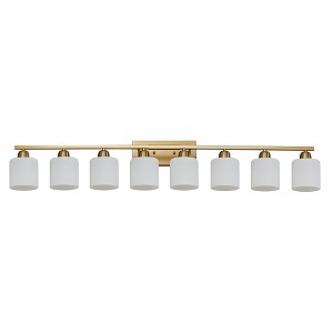 Maliang Gold Modern Vanity Light Over Mirror, Wall Sconces with Milky White Frosted Glass Shades, (Bulbs Not Included) - 1 of 4