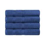 Smart Dry 4 Piece Plush Quick-Drying Highly-Absorbent Solid 100% Cotton Bath Towel Set by Blue Nile Mills