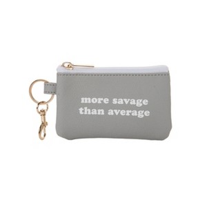 Totalee Gift Savage Than Average Keyring Zip Wallet Polyester Grey - 1 of 2