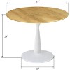 Harrison 35'' Wood Grain Finish Round Top With Metal Base Round Pedestal Dining Table-Maison Boucle - 3 of 4