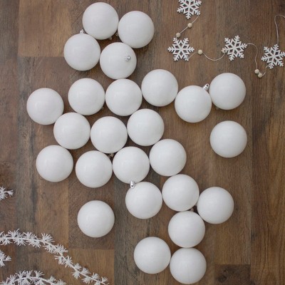 Winter White Shatterproof Plastic Christmas Ball Ornaments Set