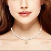 Women's Freshwater Pearl Choker Necklace, 14K Gold Plated Handmade Adjustable Boho Elegant Gift - 2 of 4