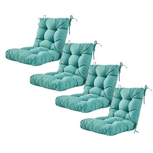 ARTPLAN Seat/Back Outdoor Chair Cushion,Set of 4 Patio Chair Cushion with Tie,Tufted Replacement for Patio Furniture,40x20x4 Inches,4 Count - 1 of 4