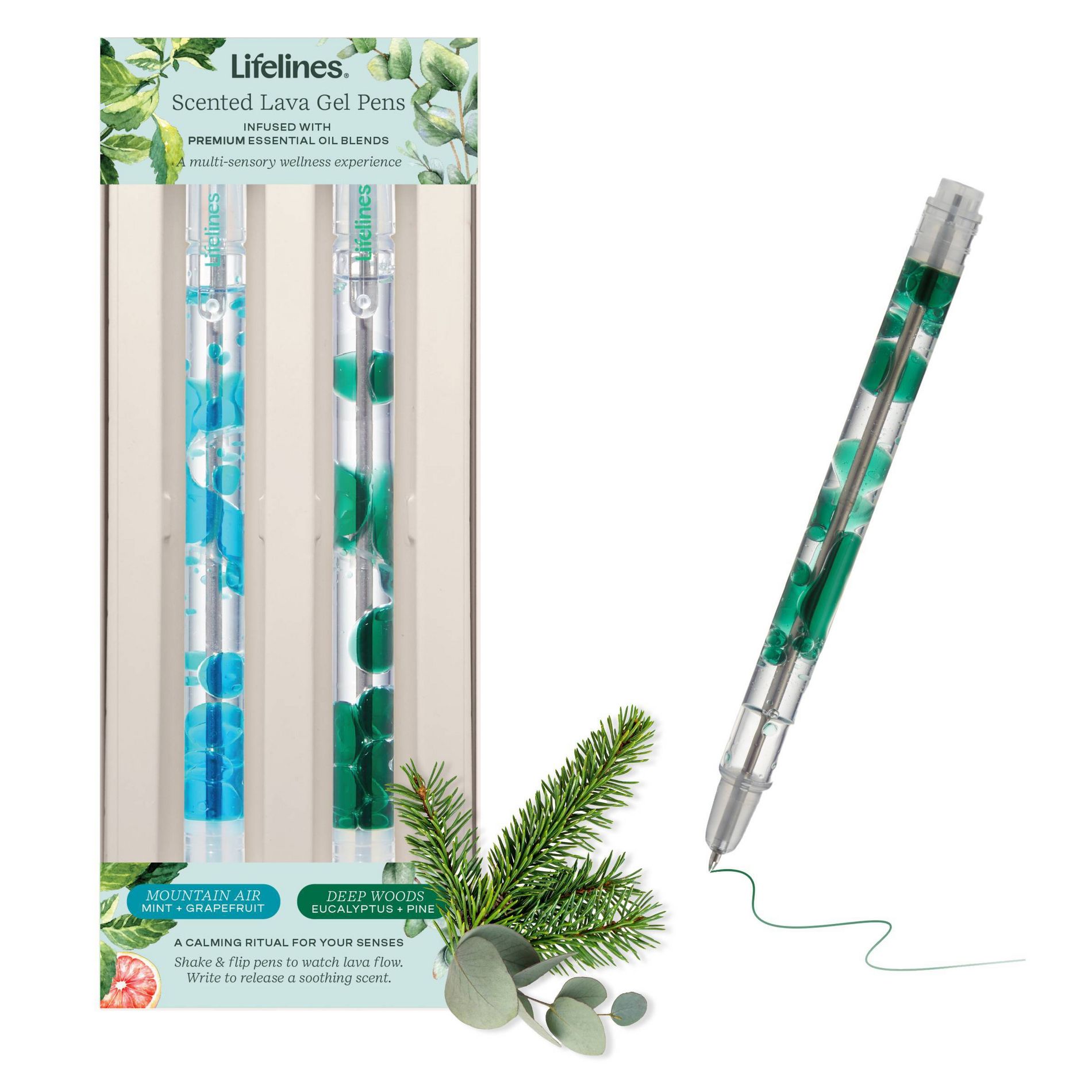 Lifelines 2pk Scented Lava Pen Set Blue/ Green