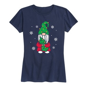 Women's - Instant Message - Gnome With Tree And Lights Short Sleeve Graphic T-Shirt - 1 of 4