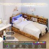 Ridstar 46.8 in. W Twin Size Corner Bed Frame with Storage Bookcase & Storage Drawers-Brown - 3 of 4