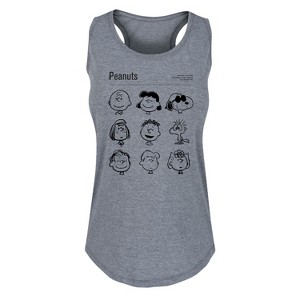 Women's - Peanuts - Snoopy and Friends Graphic Racerback Tank - 1 of 4