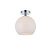 Elegant Lighting Baxter 1 Light Chrome Flush Mount With Frosted White Glass - 3 of 4