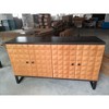 Okak Sideboard Cabinet, Buffet Cabinet With 4 Stylish Geometric Design Doors, Storage Cabinet for Living Room, Office, Kitchen, Hallway, orange-yellow - 3 of 4