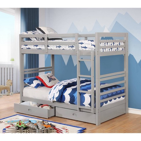Twin Over Full Kids Emma Bunk Bed Gray, Target Kids Twin Bed