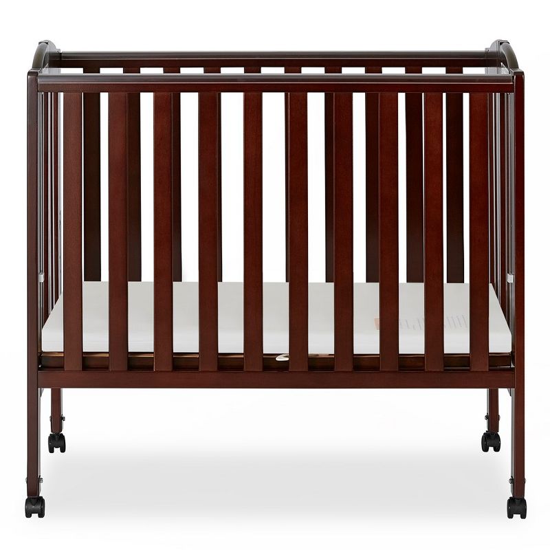 Dream On Me 2-in-1 Portable Folding Stationary Side Crib, Espresso, 1 of 7