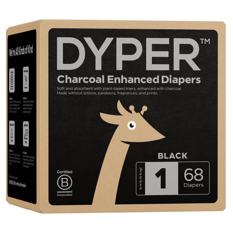  DYPER Charcoal Enhanced Diapers, 1 of 9