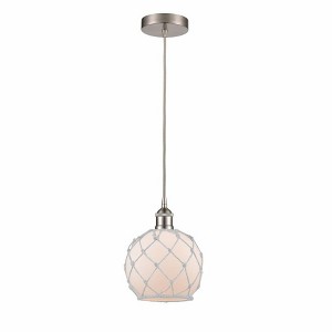 Farmhouse Rope - 1 Light Cord Hung Mini Pendant In Industrial Style-10.75 Inches Tall and 8 Inches Wide - 1 of 1