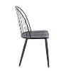 LumiSource Set of 2 Riley Industrial Dining Chairs Metal/Wood Black/Black: Mid-Century Modern, Floor Protectors, 250lb Capacity - 3 of 4