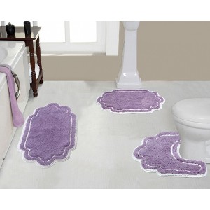Allure Collection Cotton Tufted Bath Rug Set Set of 3 - Home Weavers - 1 of 4