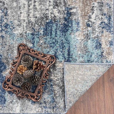 Luxe Weavers Blue and Gray Abstract 6' x 9' Area Rug