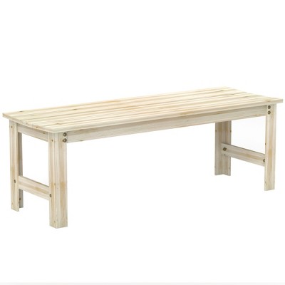 Outsunny 2-Seat Wood Garden Bench, Slated Patio Bench Outdoor Bench