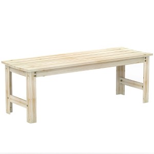 Outsunny 2-Seat Wood Garden Bench, Slated Patio Bench Outdoor Bench - 1 of 4