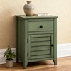 Gulches Transitional Antique Green MDF Pine 13 in Storage Drawer Cabinet Base End Tables - 4 of 4