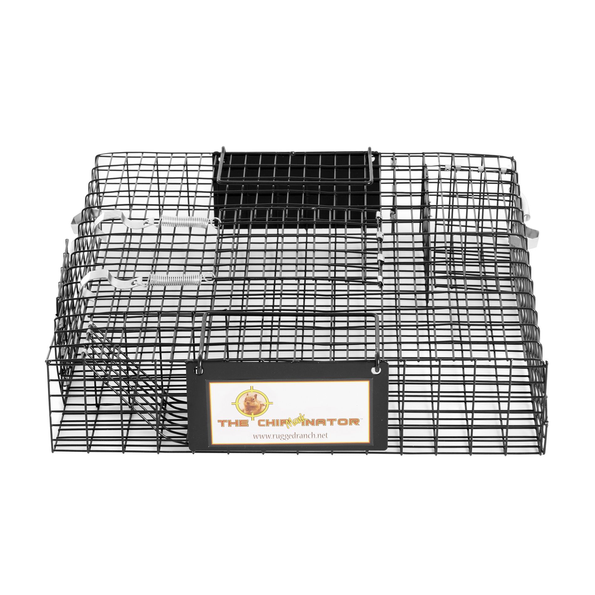 Rugged Ranch SQR Squirrelinator Multi-Catch Live Animal Squirrel Catch & Release Cage Trap with Waste Pan for Pest Control, Black