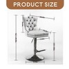 Leovsnove Aged and Retro PU Swivel Barstools Adjusatble Seat Height from 26-33 Inch, Modern Bar Stools with Backs Comfortable Tufted,Set of 2 - 4 of 4