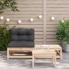 vidaXL Patio Sofa Armless with Cushions and Footstool - 3 of 4