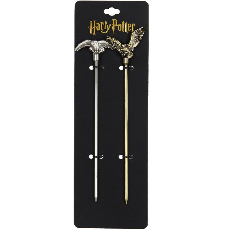 Harry Potter Gold And Silver Hedwig The Owl Hair Sticks Grey, 4 of 5