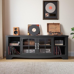 Modern Farmhouse TV Stand for TVs up to 65",Home Entertainment Center with Storage Cabinet and Adjustable Shelves - 1 of 4