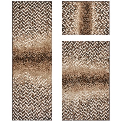 Casablanca Collection 100% Micro Polyester 3 Piece Bath Rug Set - Better Trends