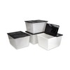 Storex Storage Tote, 16 gal, 22.7" x 18.25" x 12.86", Clear/Black - 2 of 4
