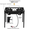 KTMBDW Outdoor Camp Stove High Pressure Propane Gas Cooker Portable Cast Iron Patio Cooking Burner (Double Burner 150000-BTU), Black - 4 of 4