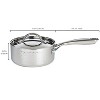 BergHOFF Vintage Tri-Ply Stainless Steel Saucepan With Stainless Steel Lid, Hammered, Silver - 4 of 4