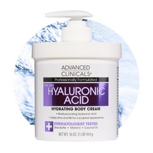 Advanced Clinicals Hyaluronic Acid Body Lotion, Hydrating Body Cream for Dry Skin, 16 Oz - 1 of 4